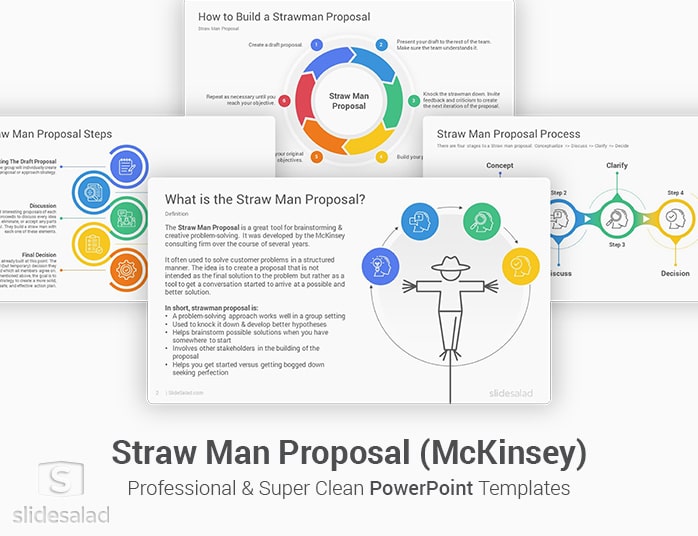 Straw Man Proposal PowerPoint Template Diagrams