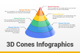 3D Cones Infographics Google Slides Template Designs