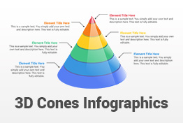 3D Cones Infographics PowerPoint Template Designs