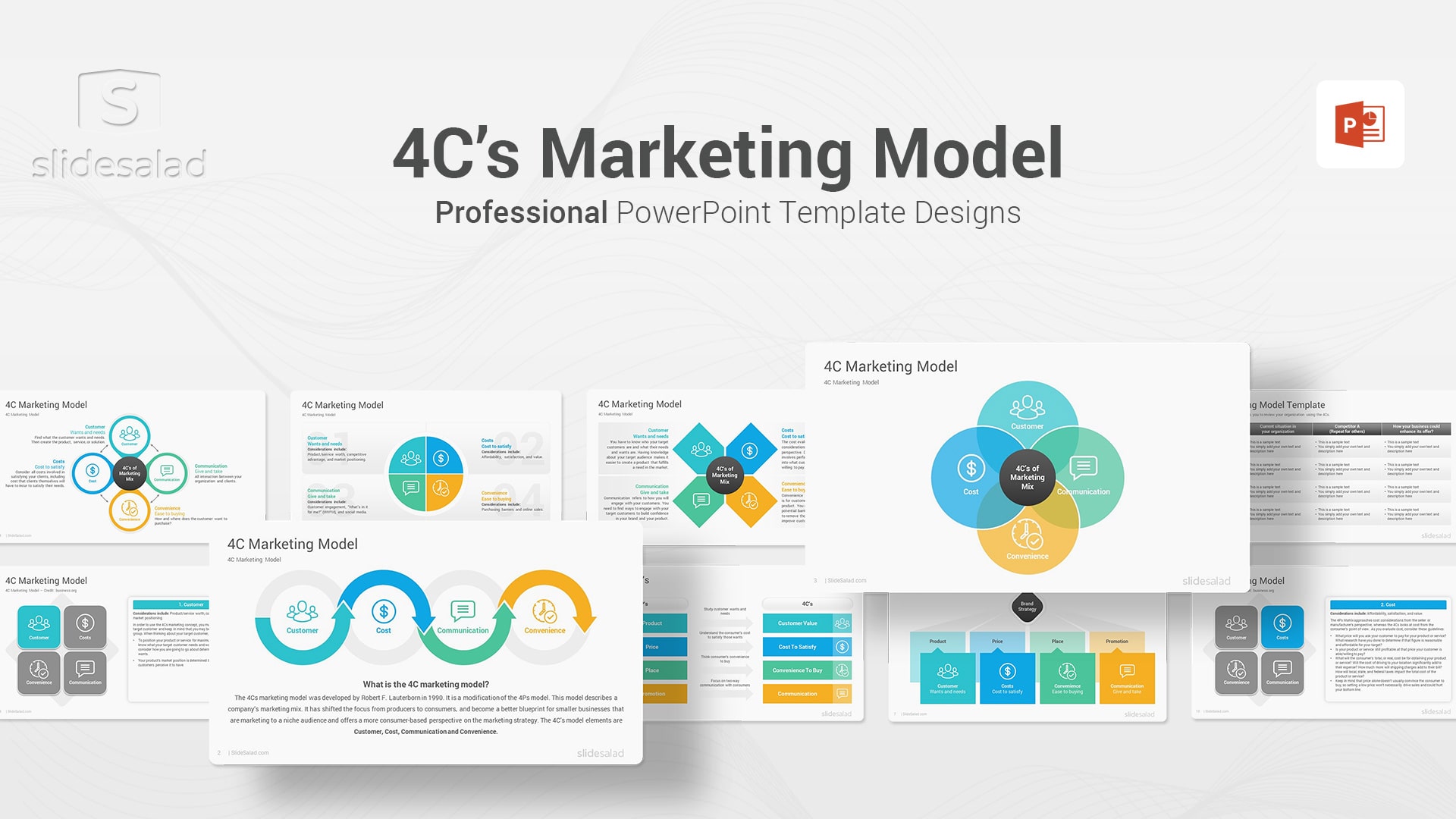 4C’s Marketing Model PowerPoint Template Diagrams - Data-Driven Sales PowerPoint Template Designs