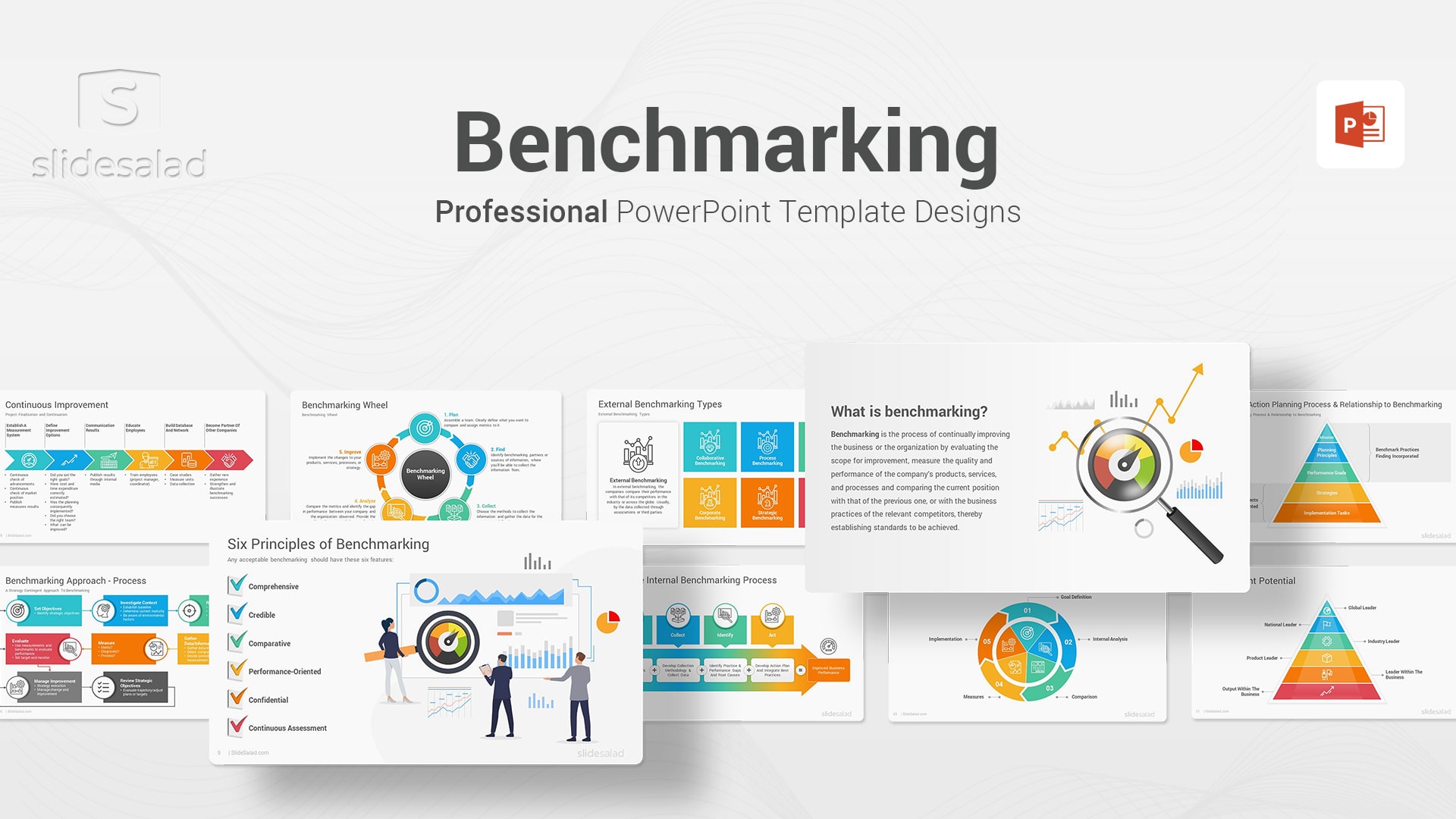 Benchmarking PowerPoint Template PPT Designs - Best Sales Performance Analysis and Monitoring