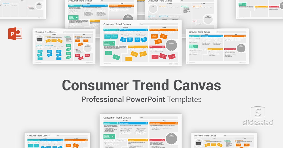 Consumer Trend Canvas PowerPoint Template Diagrams - New Sales Trend Implementation PowerPoint Templates and Designs