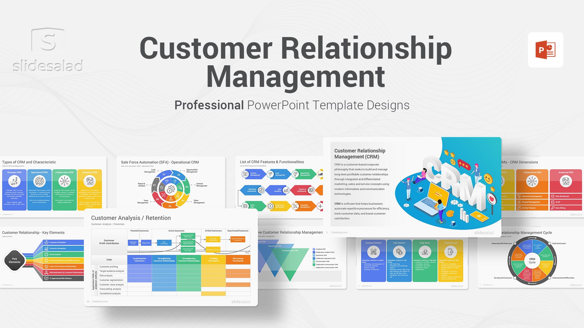 Customer Relationship Management PowerPoint Template Designs - Best CRM Sales and Marketing PowerPoint Template