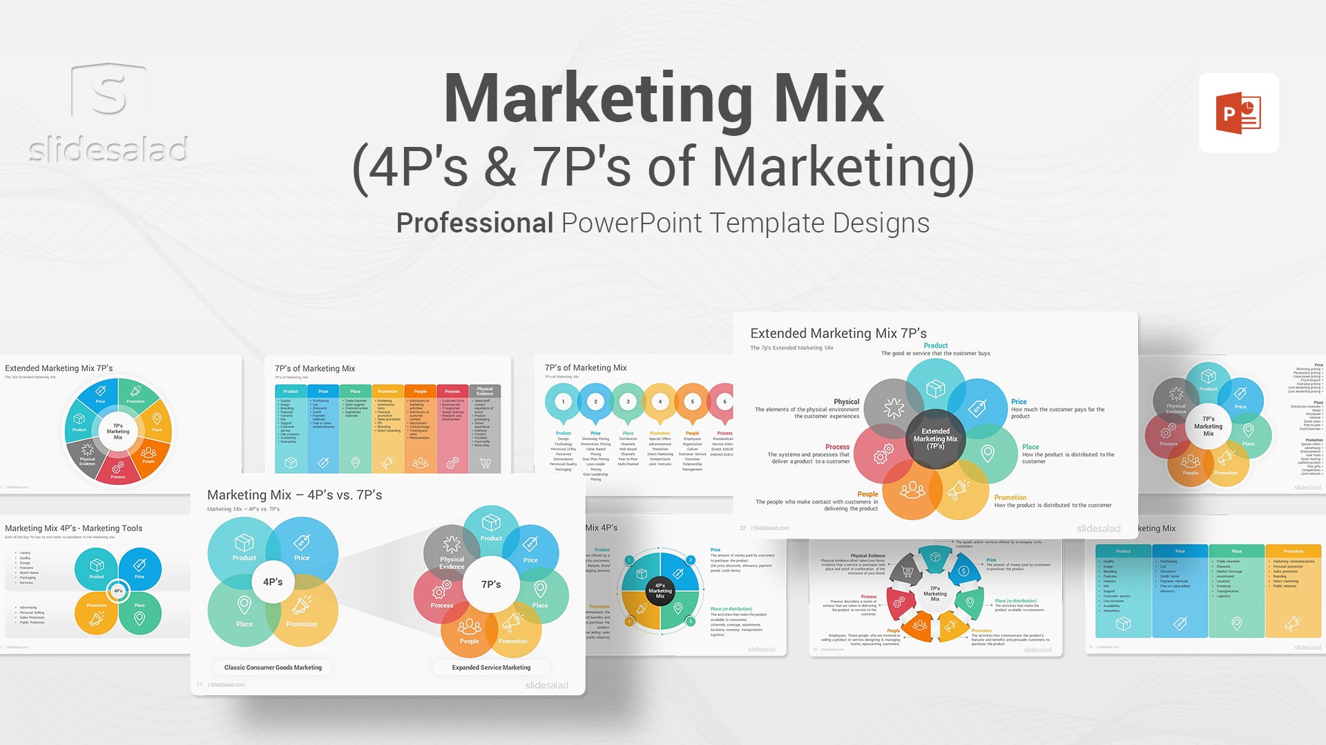 Marketing Mix Diagrams PowerPoint Presentation Template - Best Sales-focused Diagrams PowerPoint & Illustration Template