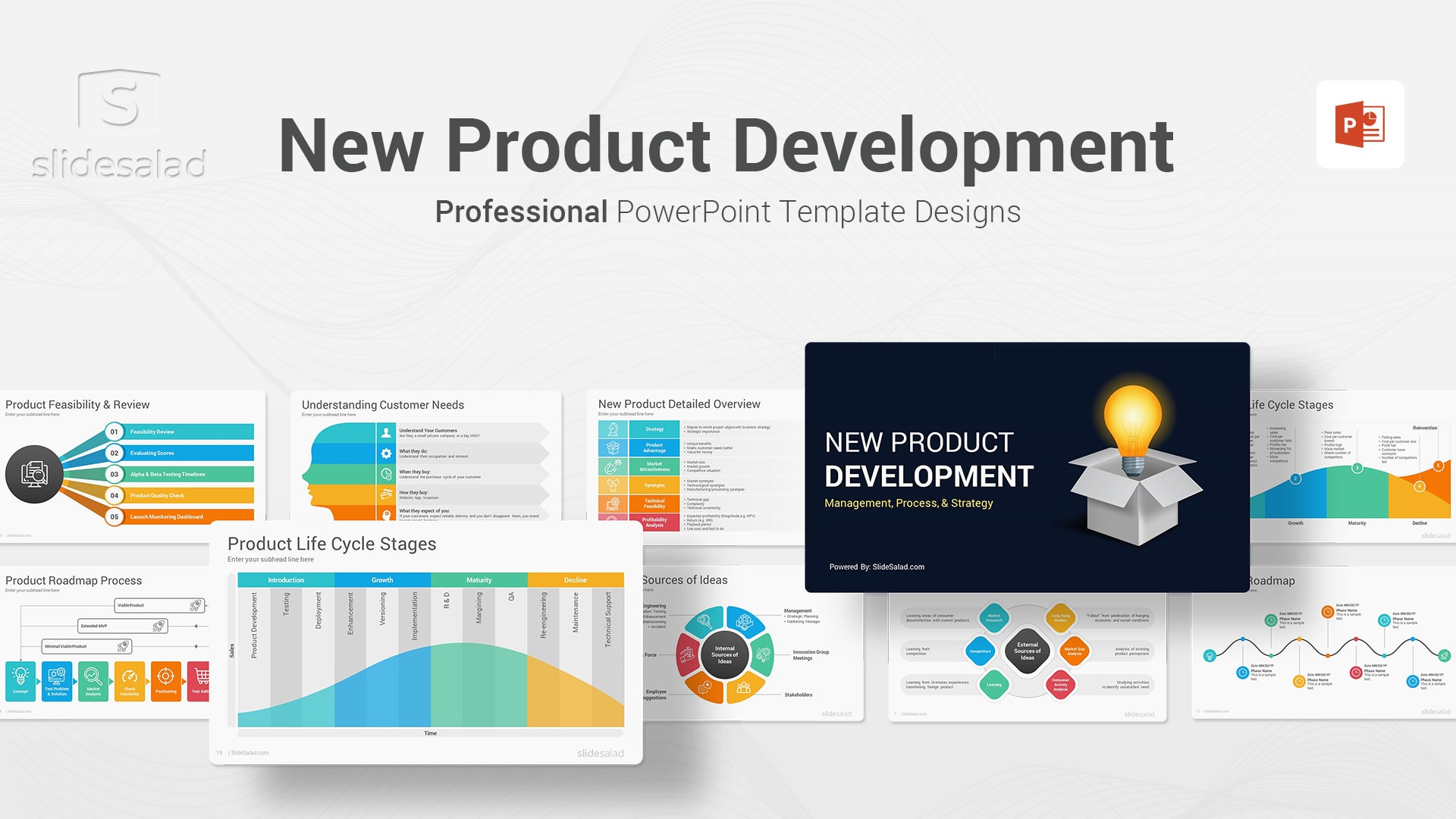 New Product Development PowerPoint Template - Stunning PPT Template Designs for Product Launch