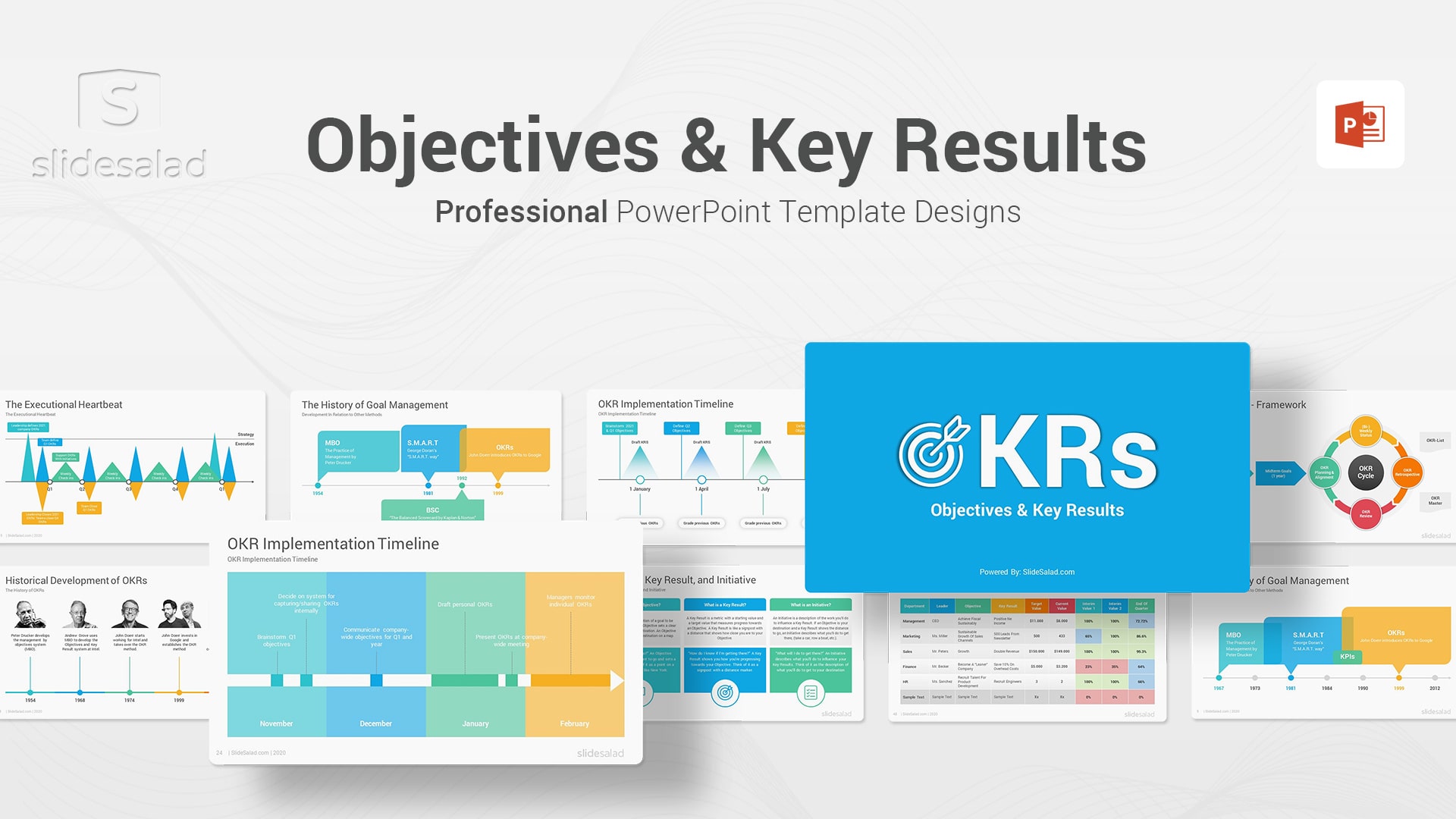 OKR PowerPoint Template – Objective and Key Results Slides - Results Driven Sales PPT Templates and Themes
