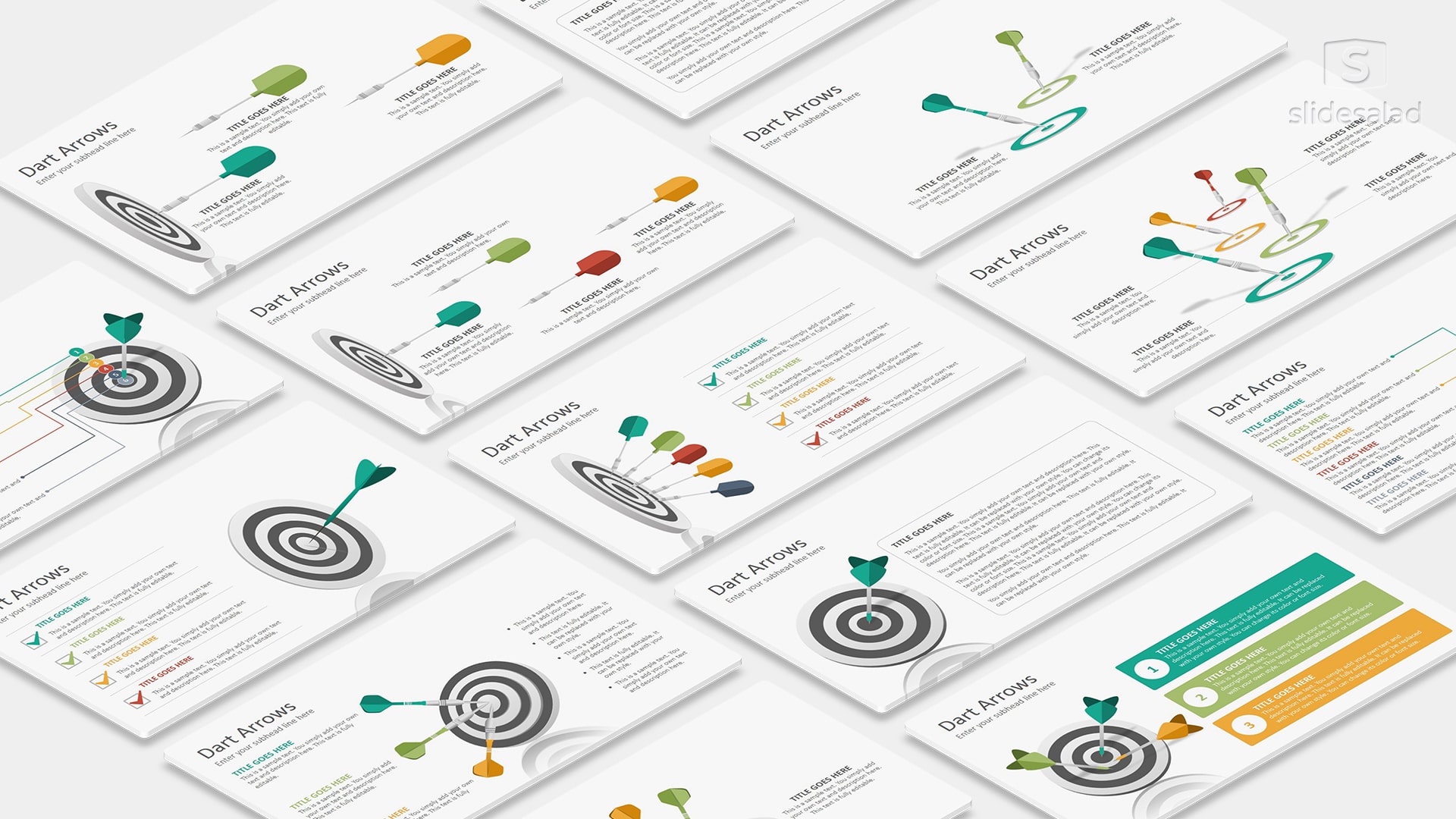 Targets Diagrams PowerPoint Presentation Template - Aim and Focus Based Sales and Marketing PowerPoint Template