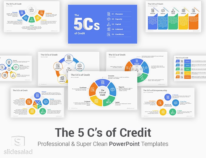 The 5 C’s of Credit PowerPoint Template Designs