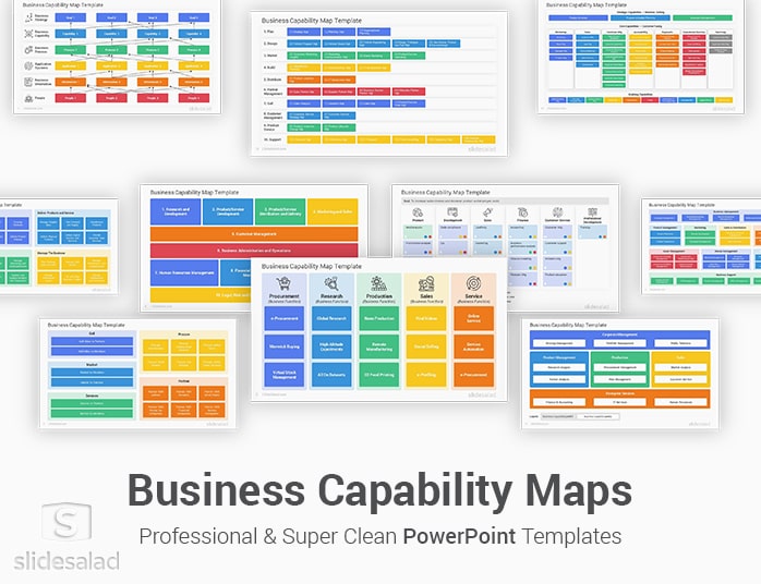 Business Capability Maps PowerPoint Template Diagrams