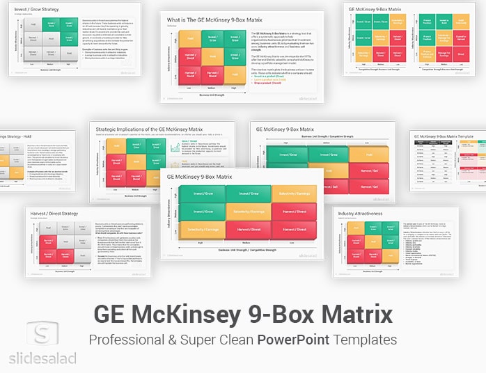 GE McKinsey 9-Box Matrix PowerPoint Template Designs