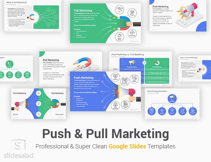 Push and Pull Marketing Google Slides Template Designs
