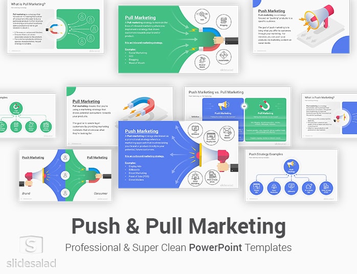 Push and Pull Marketing PowerPoint Template Designs
