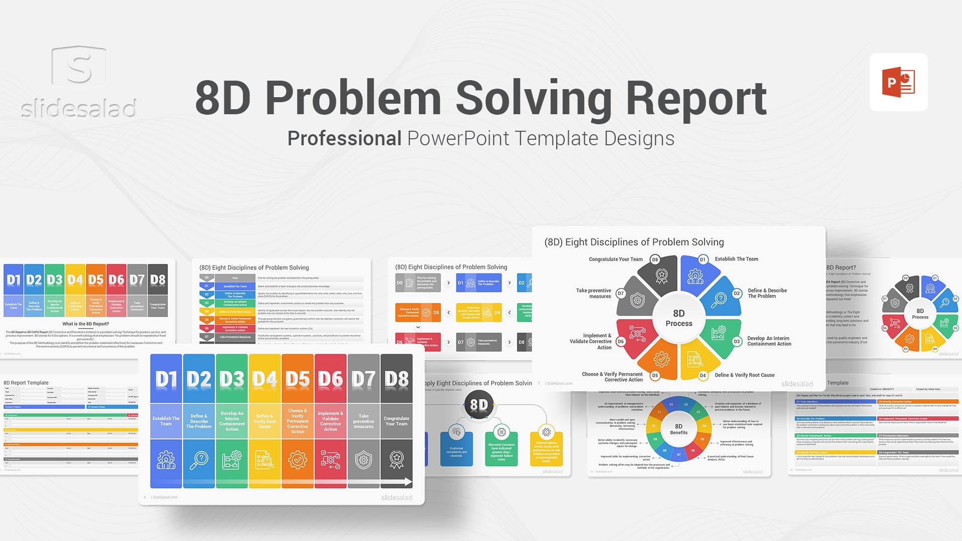8D Problem Solving Report PowerPoint Template - Create a Stunning Presentation for Learning the 8D Problem Solving Report Process to Save Your Business