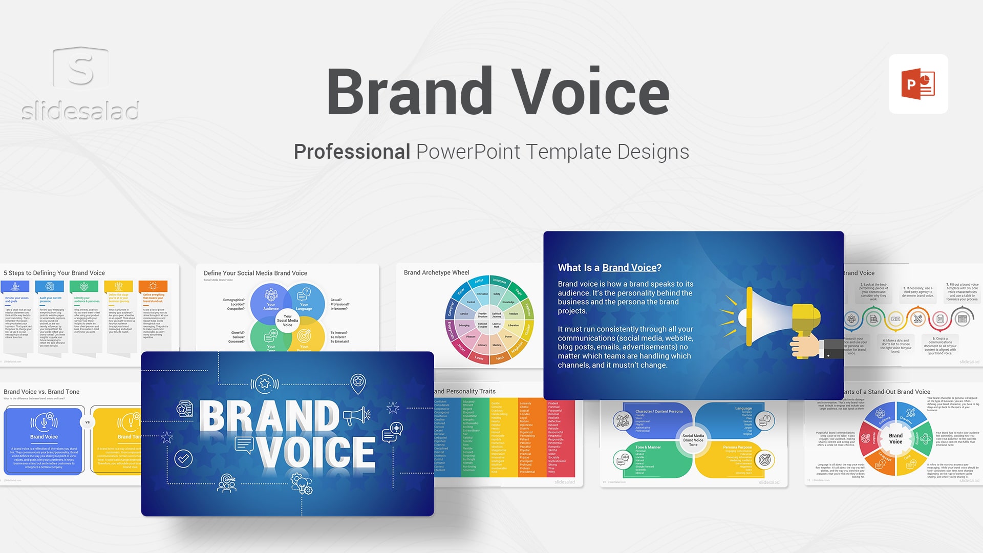 Brand Voice PowerPoint Template Designs - Personality and Emotion Infused Brand Voice PPT Theme Layouts