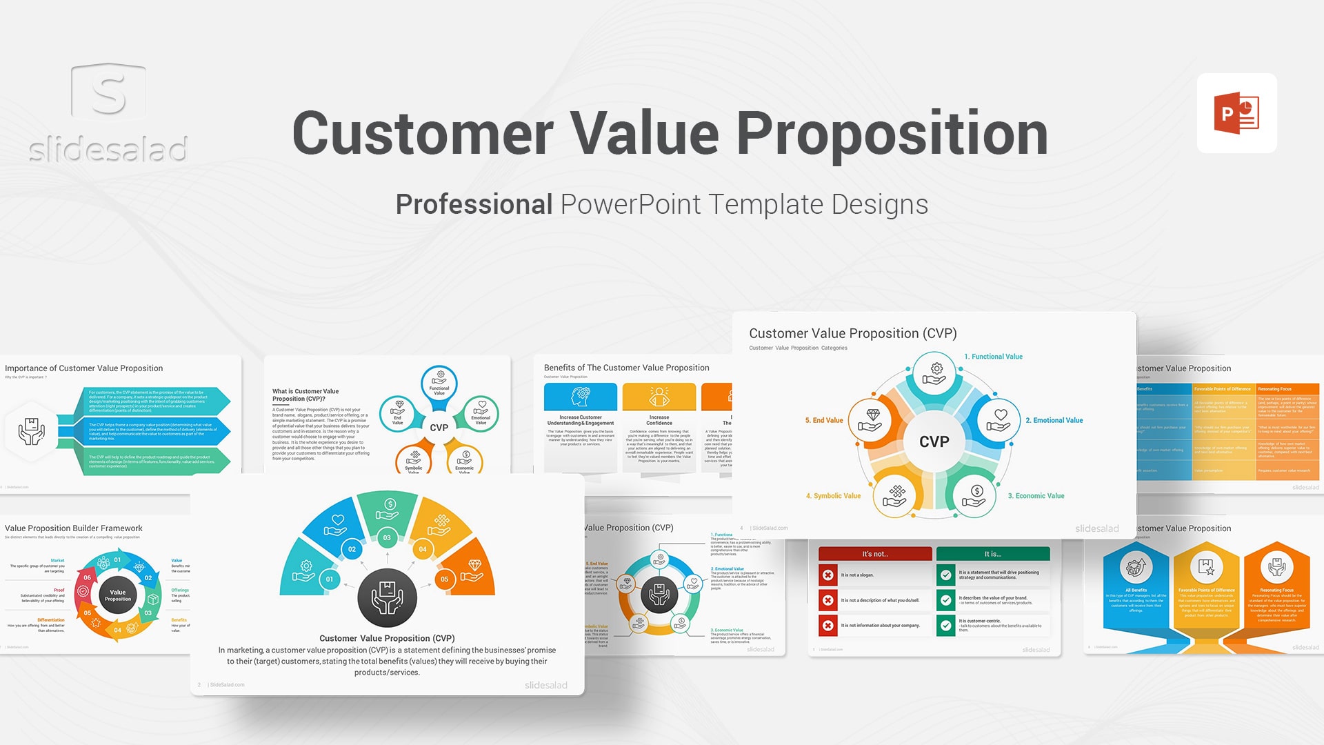 Customer Value Proposition PowerPoint Template - Elegant Business or Marketing Statement PPT Template for Products and Services