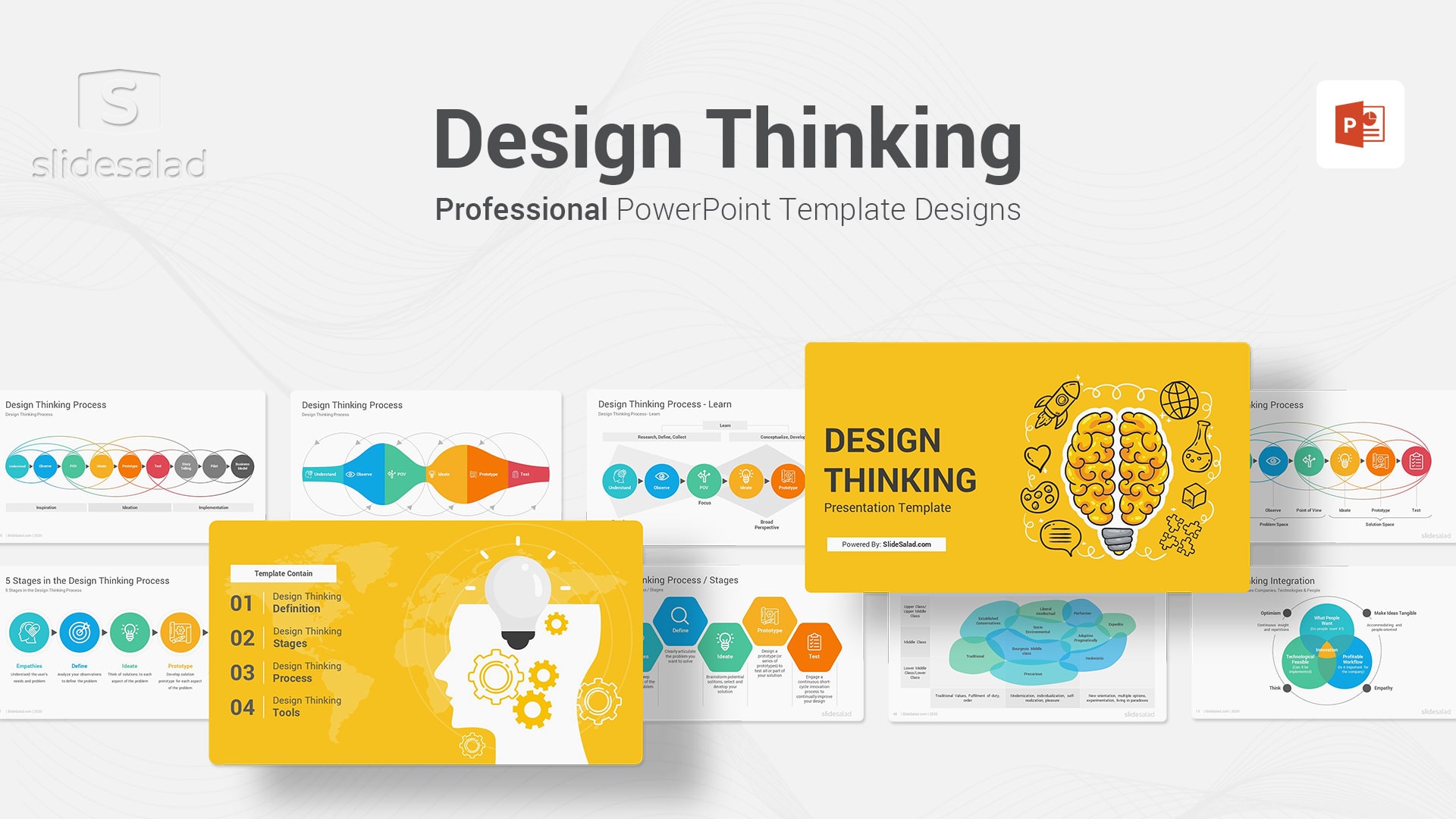 Design Thinking PowerPoint Templates - Innovative PPT Template to Discover How Design Thinking Helps Companies Become Creative