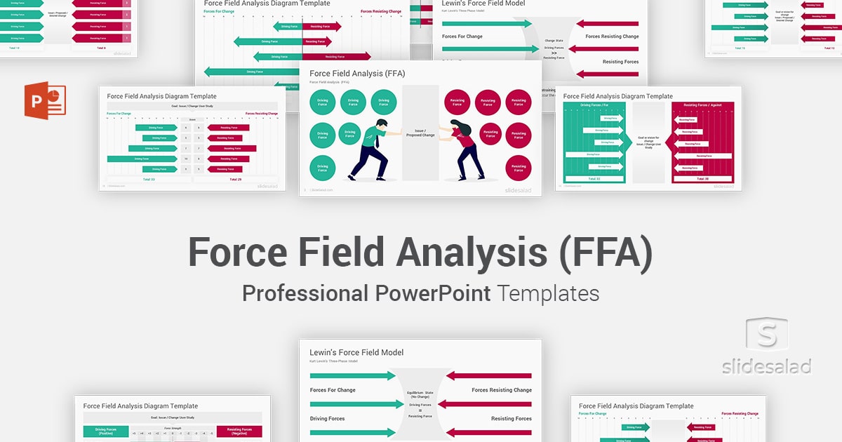 Force Field Analysis PowerPoint Template Diagrams