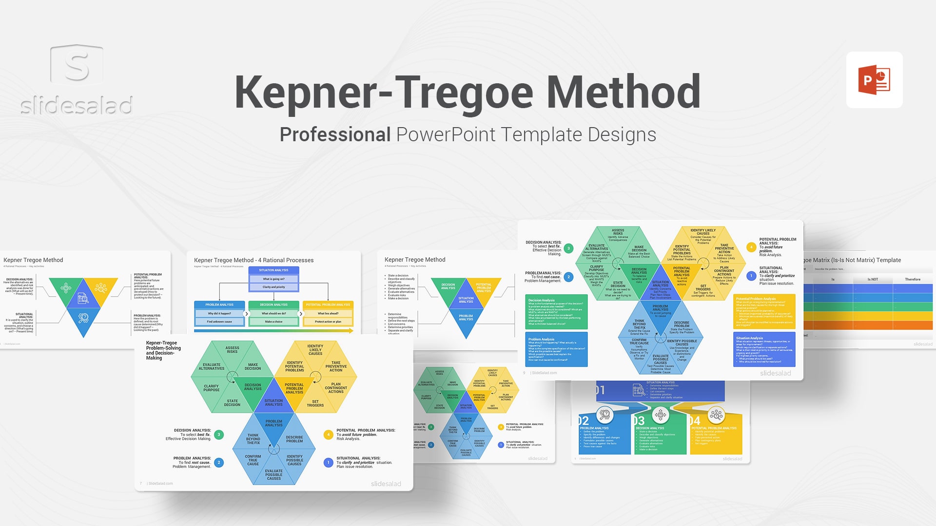 Kepner-Tregoe Method PowerPoint Template - Creative PPT Template to Discover the Practical way to Make the Best Decisions Under Pressure