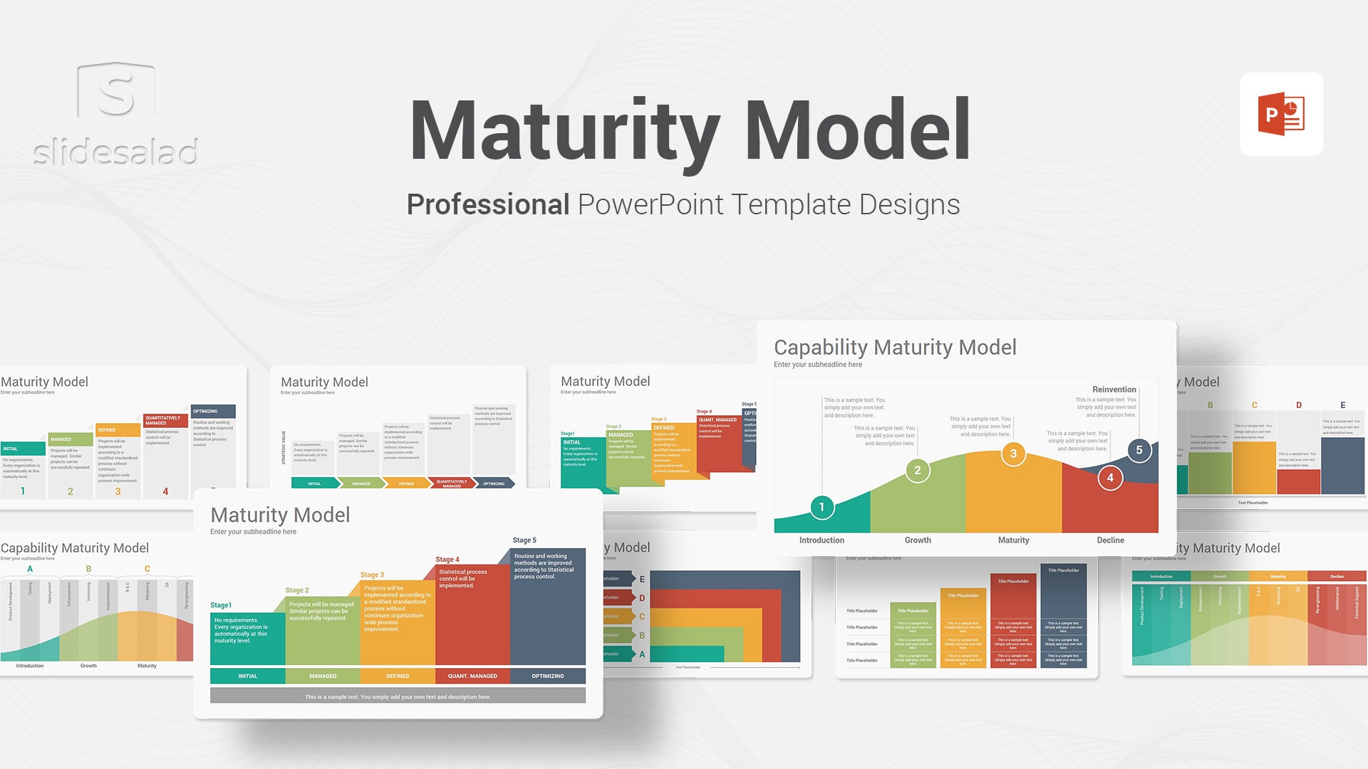 Business Maturity Model Diagrams PowerPoint Template Designs - Find Out How Your Business is Doing with This Helpful Maturity Model Diagram Infographic PPT Slide Layouts