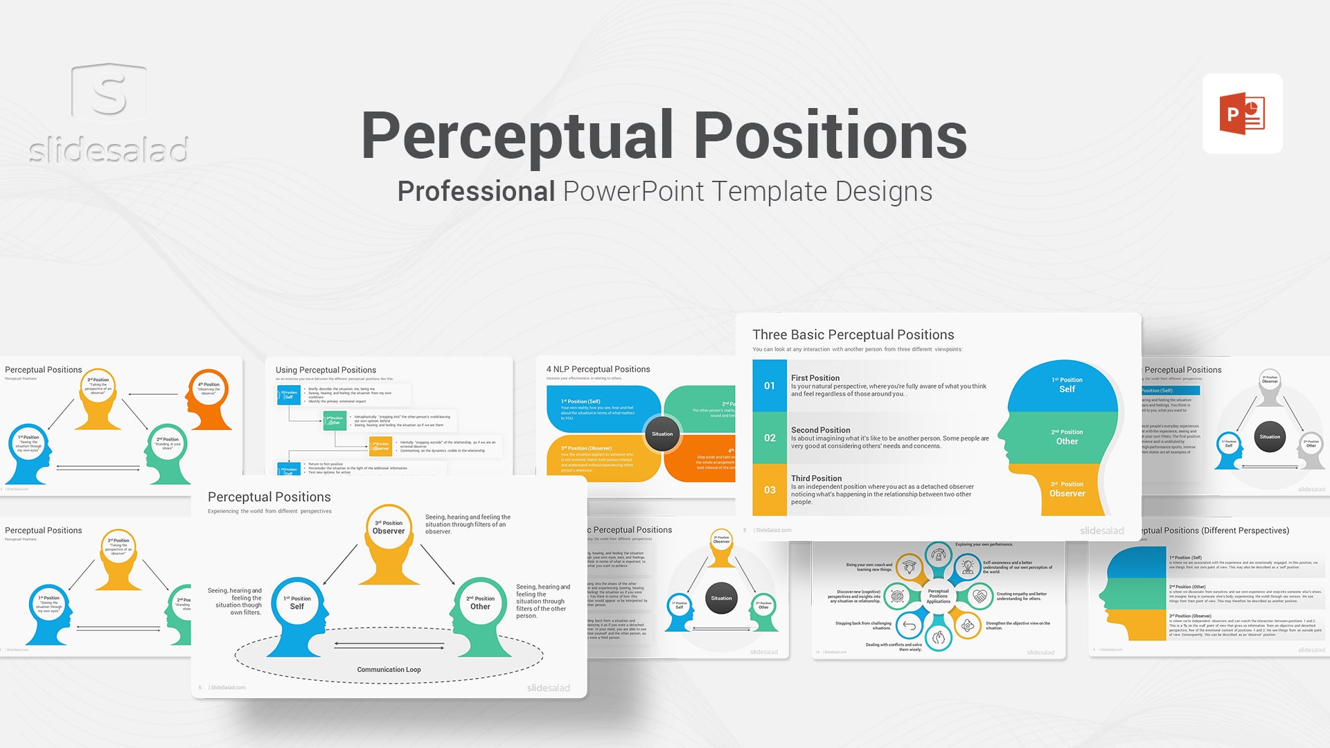 Perceptual Positions PowerPoint Template - Well-Organized PPT Template for Showcasing a Compelling Presentation About the Reframing Exercise Perceptual Positions