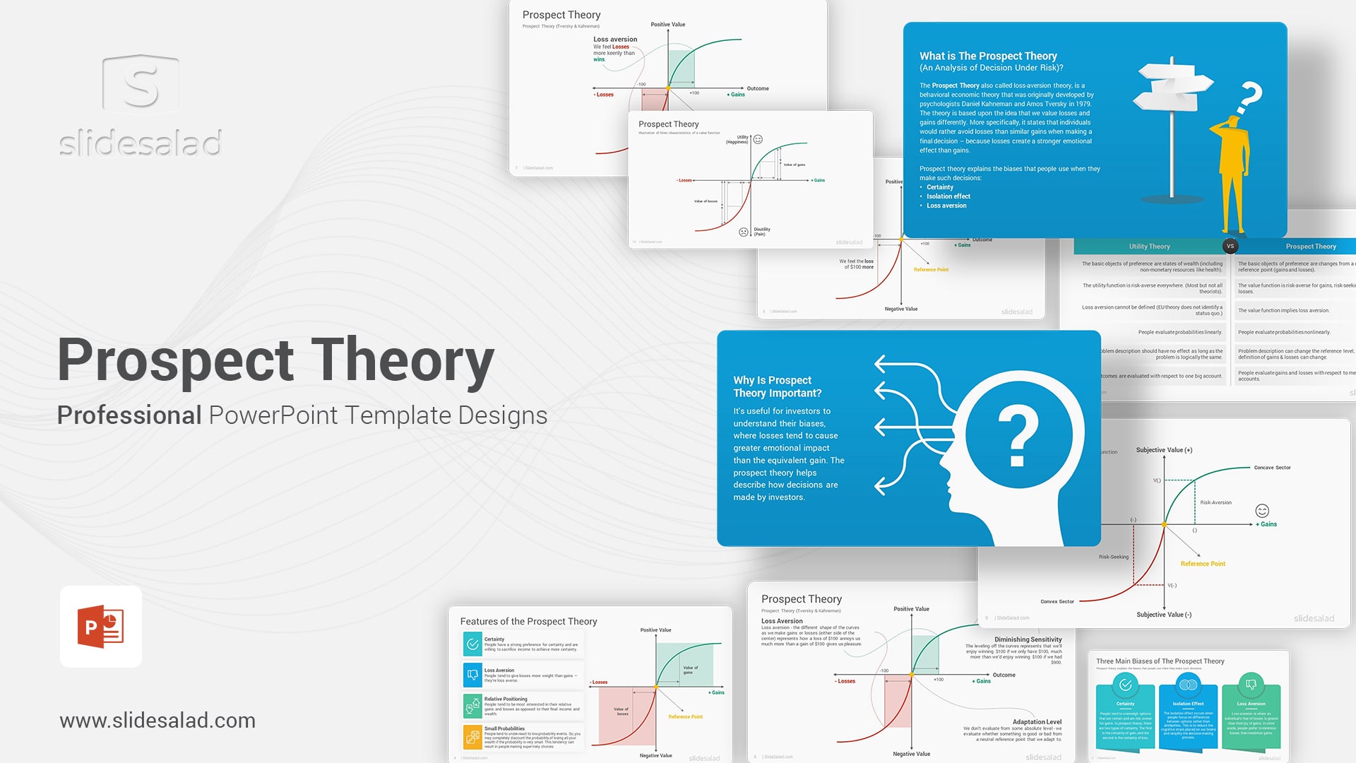 Prospect Theory PowerPoint Template Diagrams - Stunning PPT Slides that Explain Behavioural Economics and Behavioural Finance