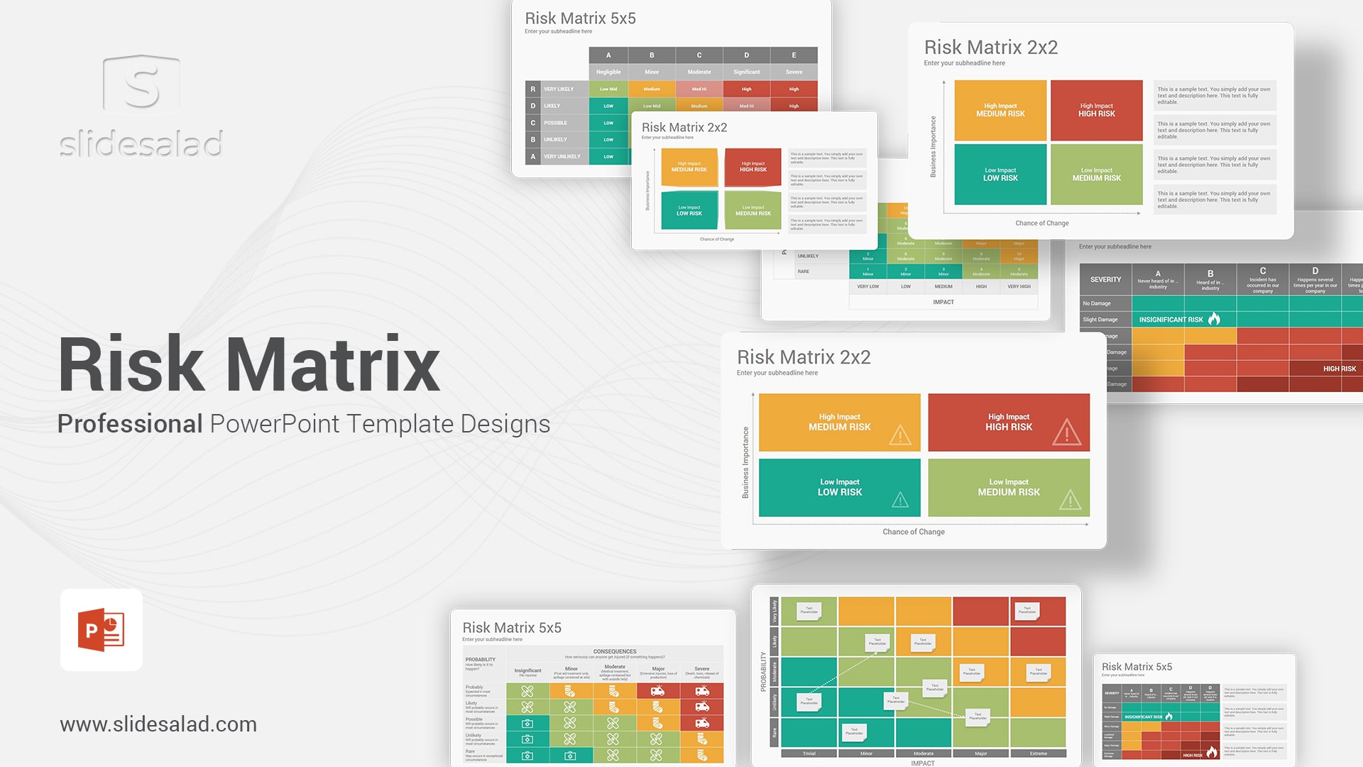 Risk Matrix Diagrams PowerPoint Template Designs - Download the PPT Template About the Best Project Management Tool Used for Risk Evaluation