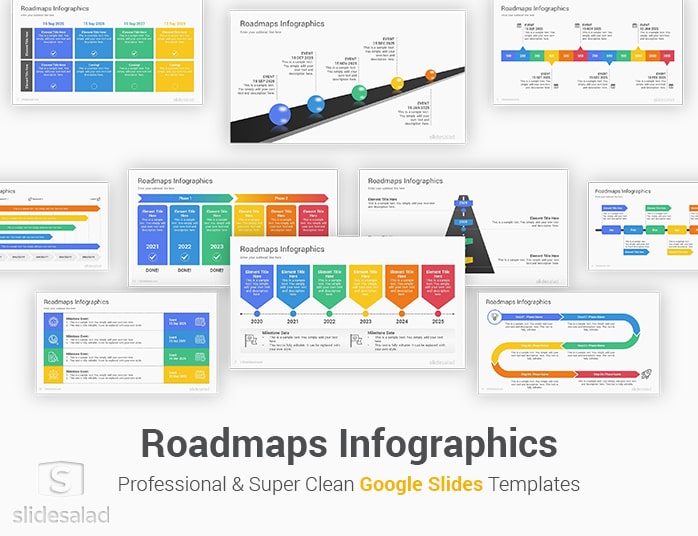 Roadmaps Diagrams Google Slides Template Infographics