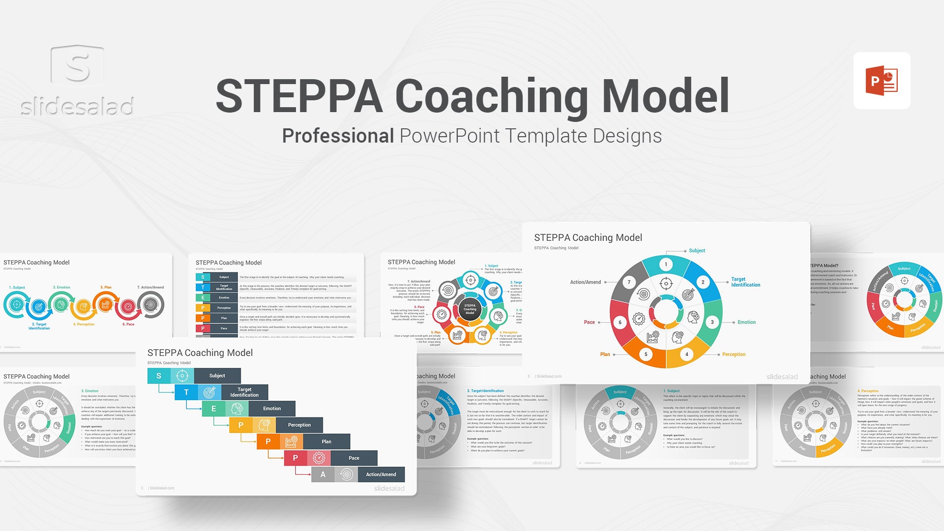 STEPPA Coaching Model PowerPoint Template - Premium Presentation Examples to Present a Topic About the STEPPA Coaching Model