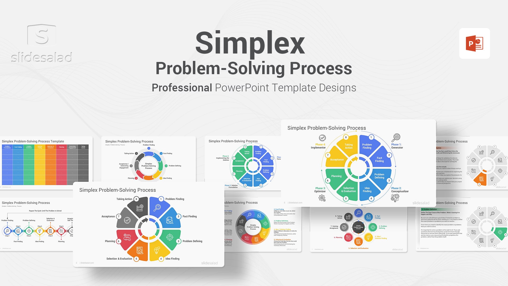 Simplex Problem-Solving Process PowerPoint Template - Professional Presentation Examples of Simplifying Complex Problems with the Simplex Method