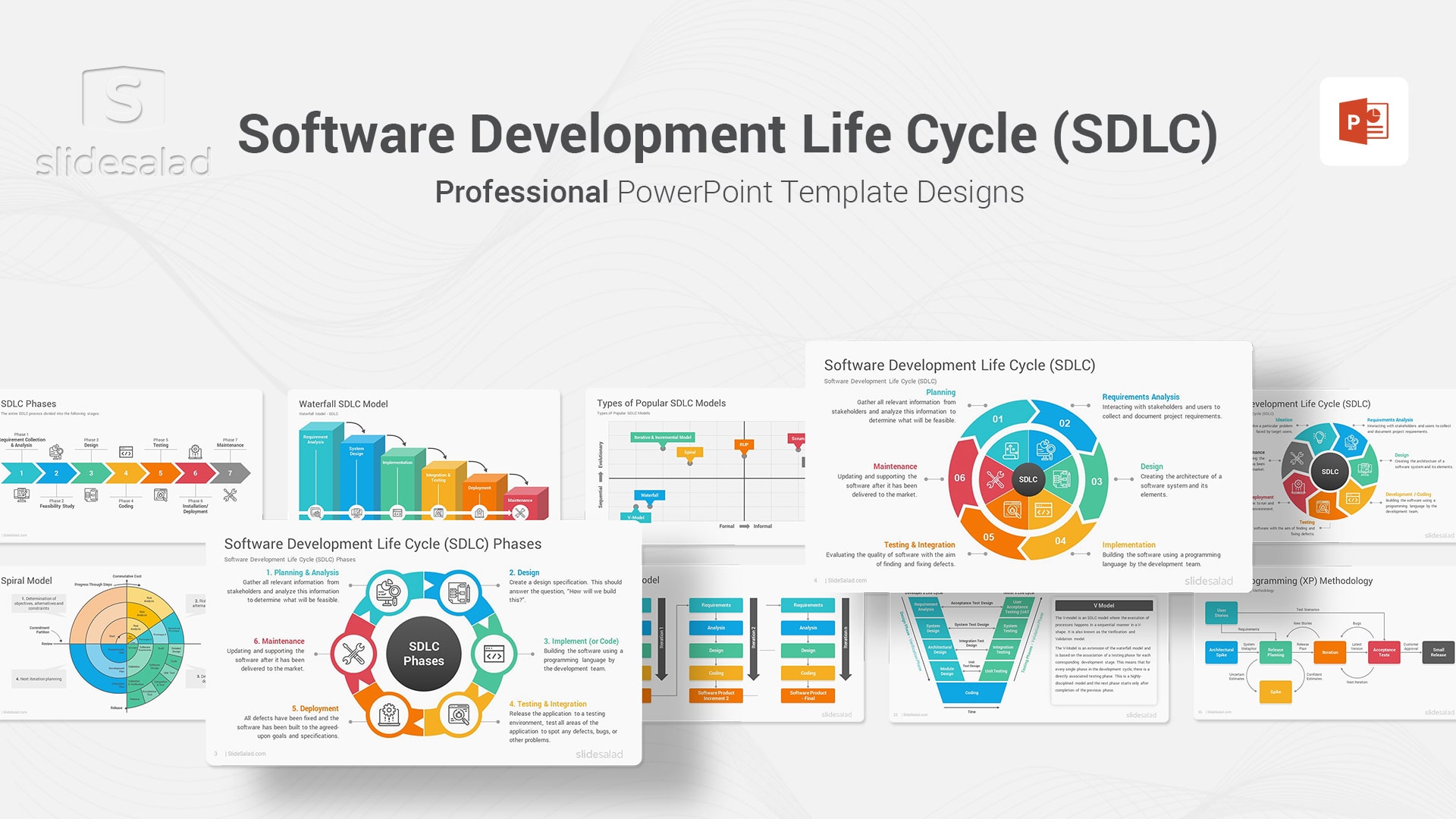 Software Development Life Cycle Models PowerPoint Template - The Best IT PowerPoint Template About How to Make Your SDLC Work for You