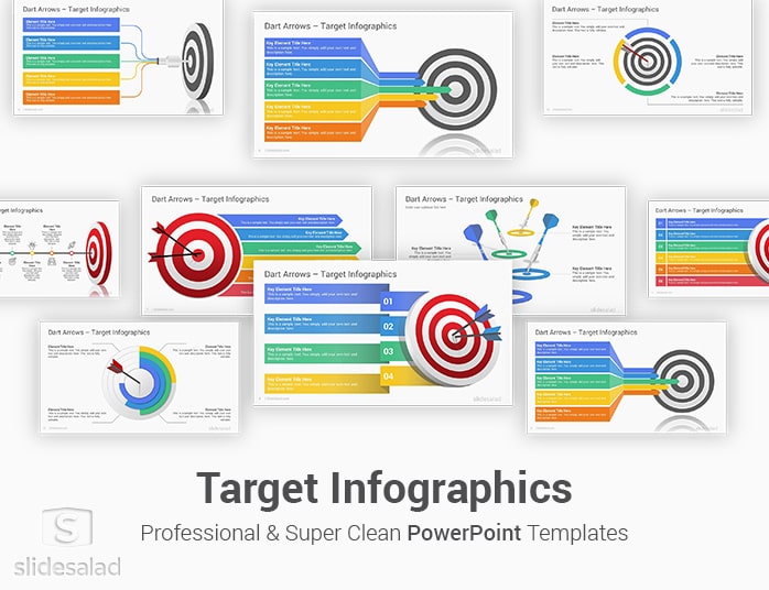 On Target Darts Template For PowerPoint Presentations