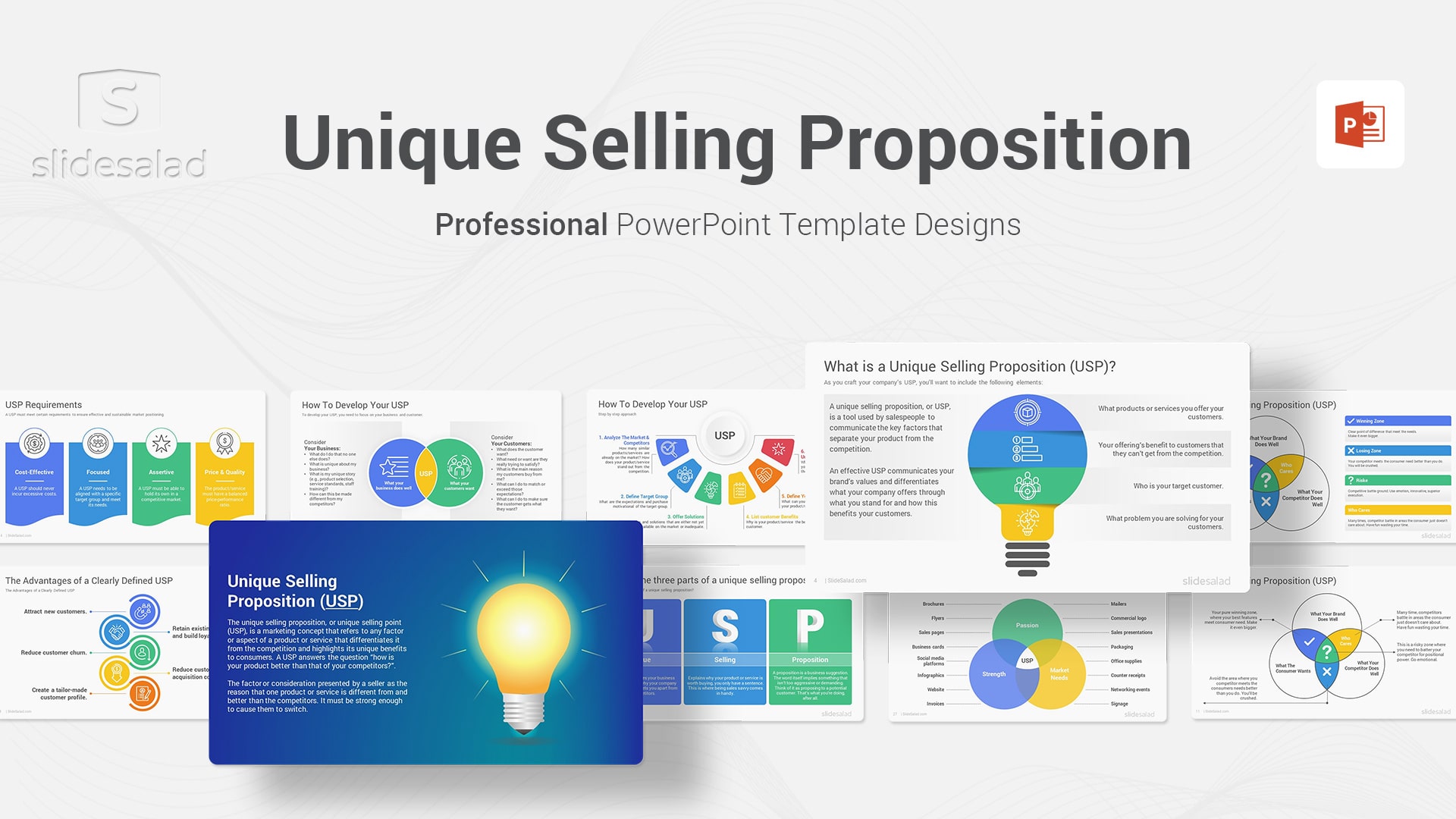Unique Selling Proposition PowerPoint Template Designs - Attractive Unique Selling Point (USP) Presentation Designs and Infographic Layouts