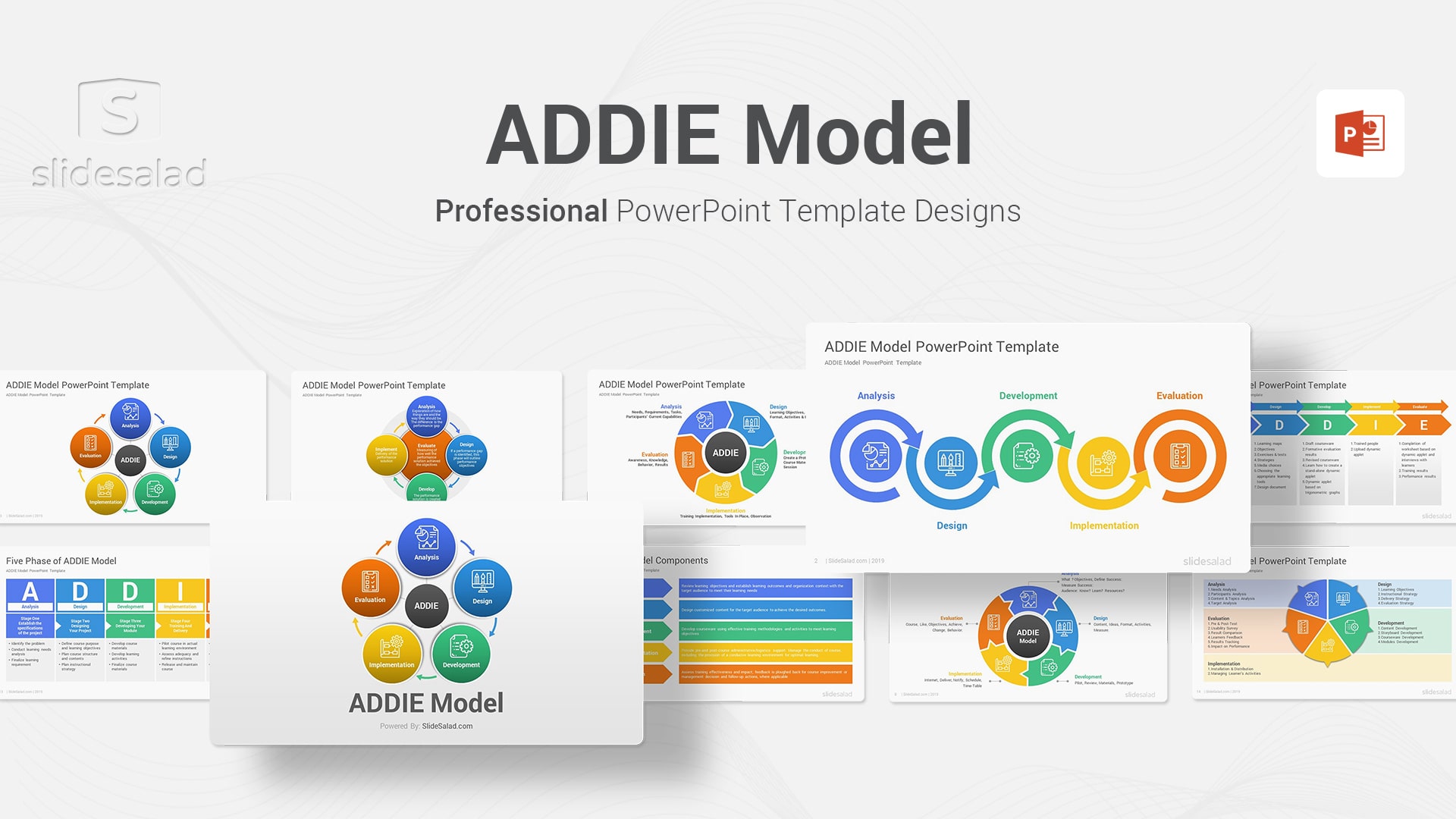 ADDIE Model PowerPoint Template Diagrams
