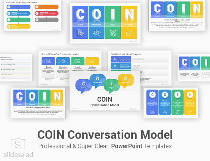 COIN Conversation Model PowerPoint Template Designs