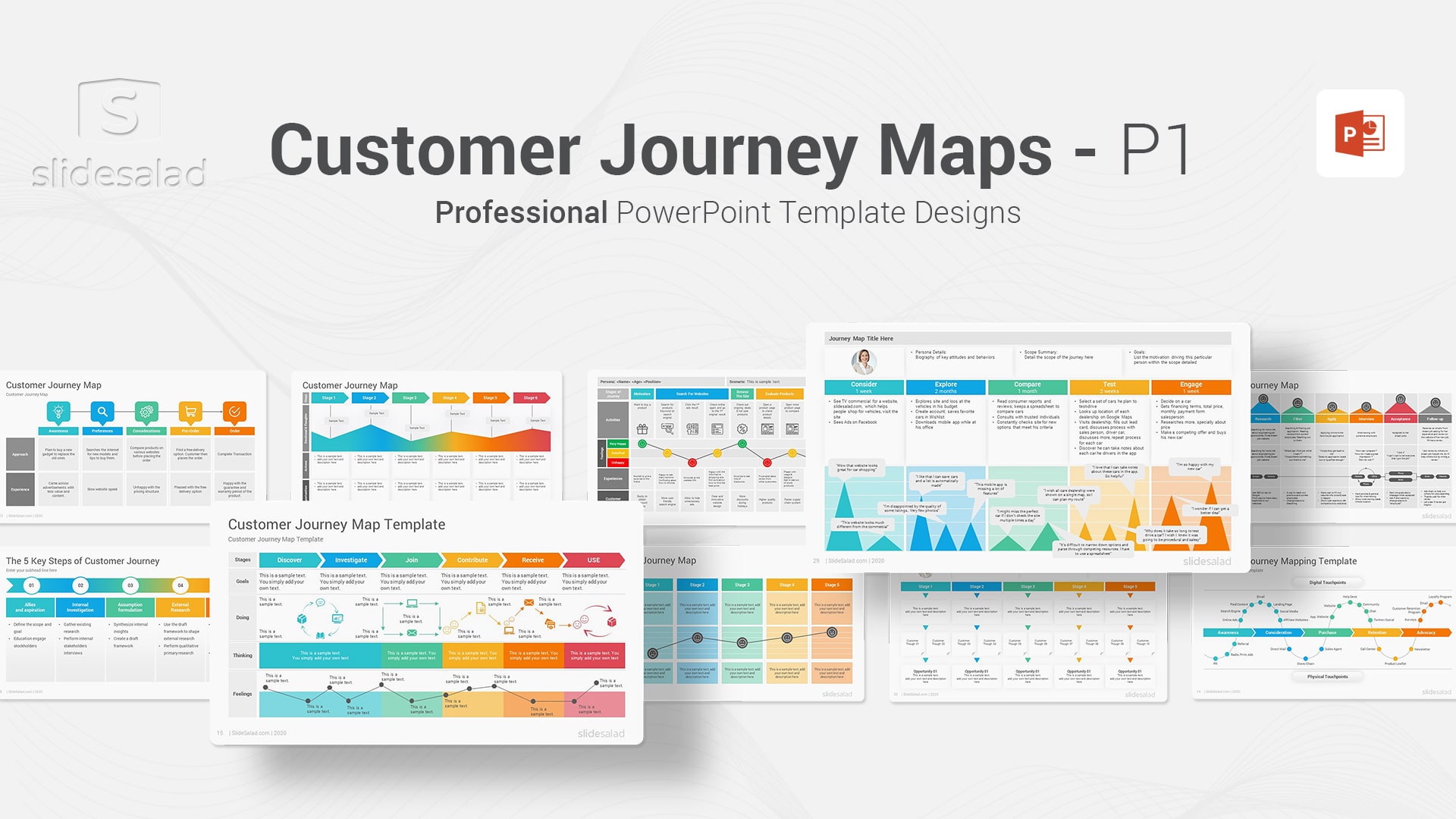 Customer Journey Maps PowerPoint Template Diagrams