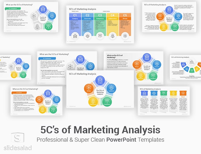 5C’s of Marketing Analysis PowerPoint Template Designs