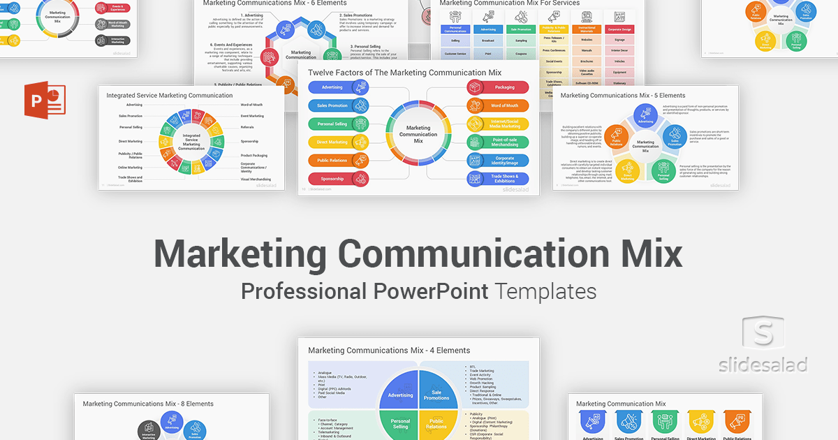 Communication Mix PowerPoint Template Designs -