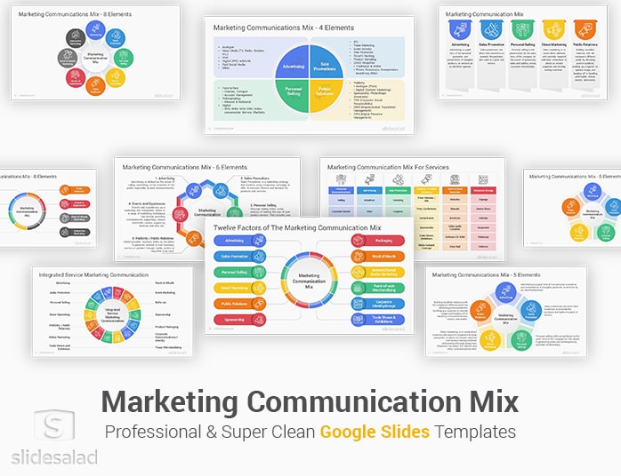 Marketing Communication Mix Google Slides Template Designs
