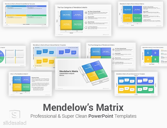 Mendelow’s Matrix PowerPoint Template Designs