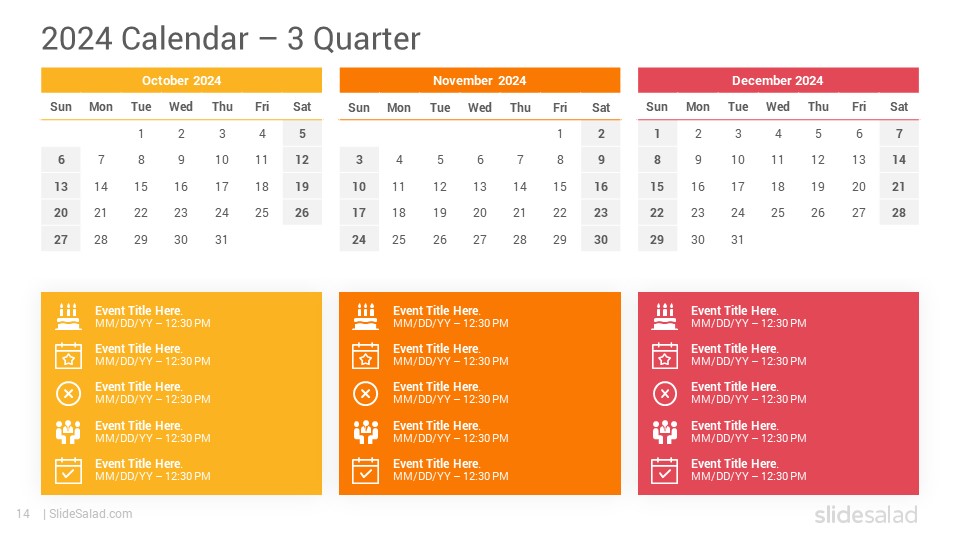 2024 Calendar PowerPoint Template Designs - SlideSalad