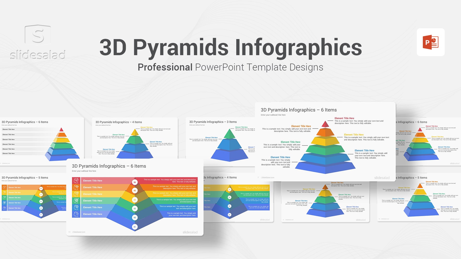 3D Pyramids Infographics PowerPoint Presentation Template