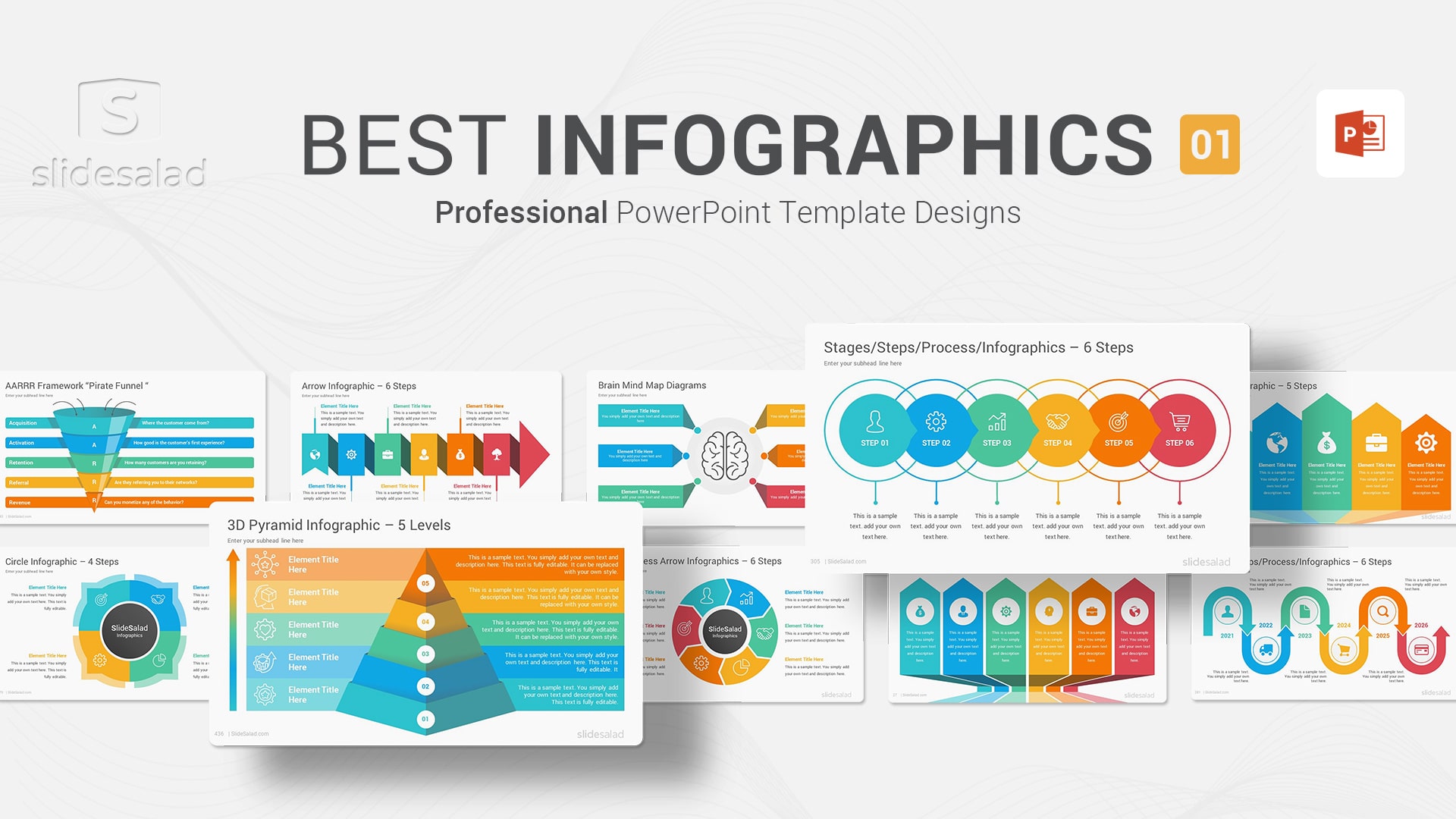 Best Infographics Designs PowerPoint Templates Pack 01 - Diverse Premium Collection of Engaging Infographic Designs