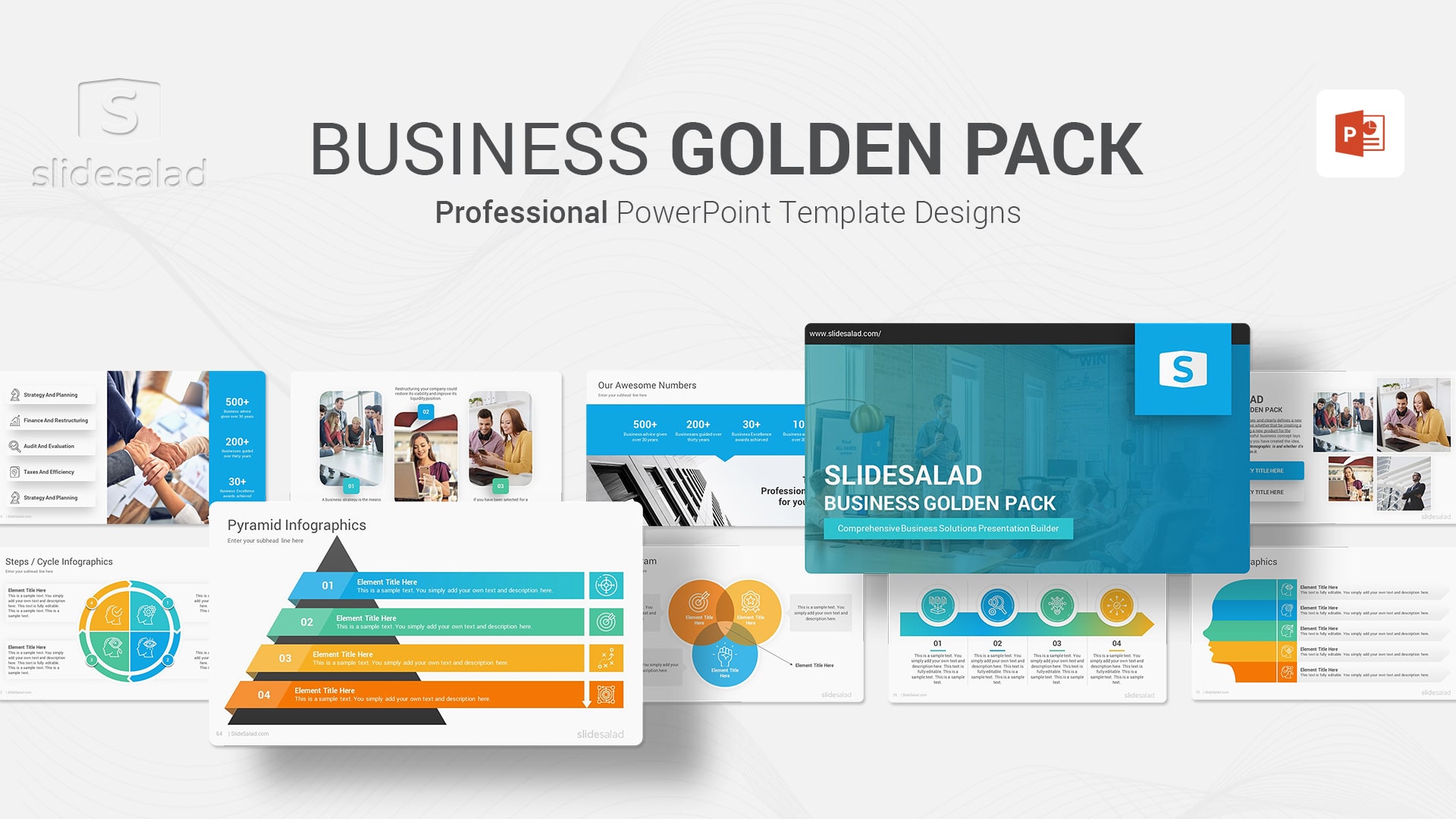 Business Golden Pack Multipurpose PowerPoint Presentation Templates - Versatile Golden-Themed Templates for Business Presentations