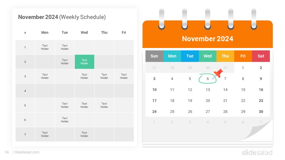 2024 Calendar Google Slides Template Designs SlideSalad