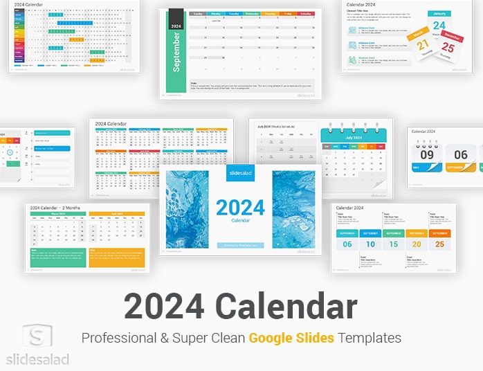 2024 Calendar Google Slides Template Designs