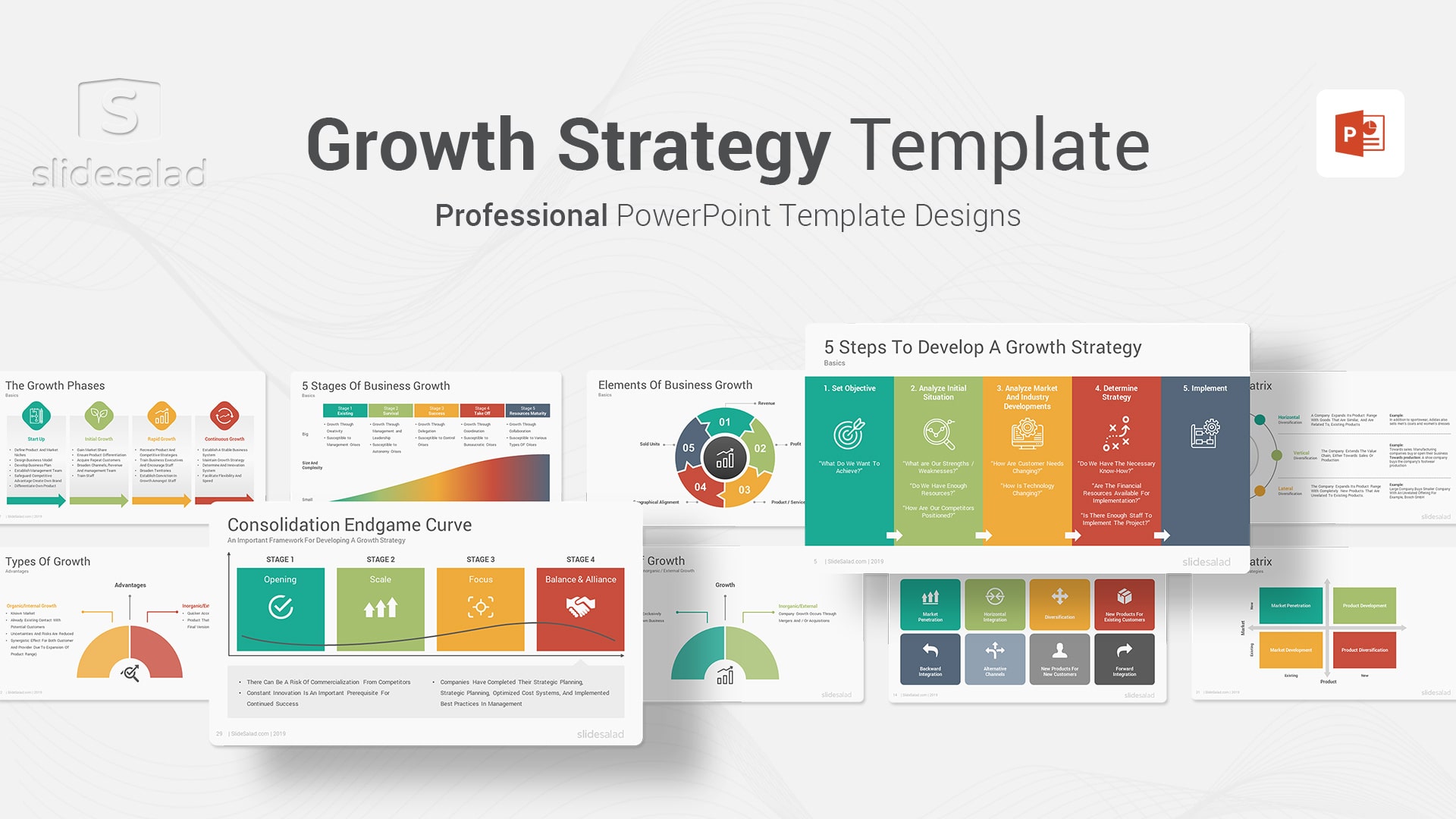 Growth Strategy PowerPoint Template - Focused Templates for Outlining Growth Strategies