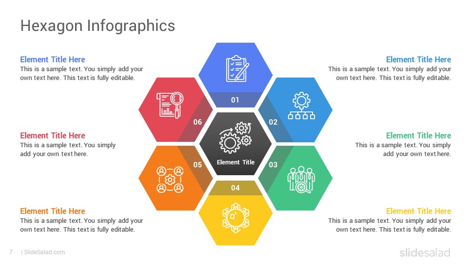 Hexagon Infographics PowerPoint Template Designs - SlideSalad