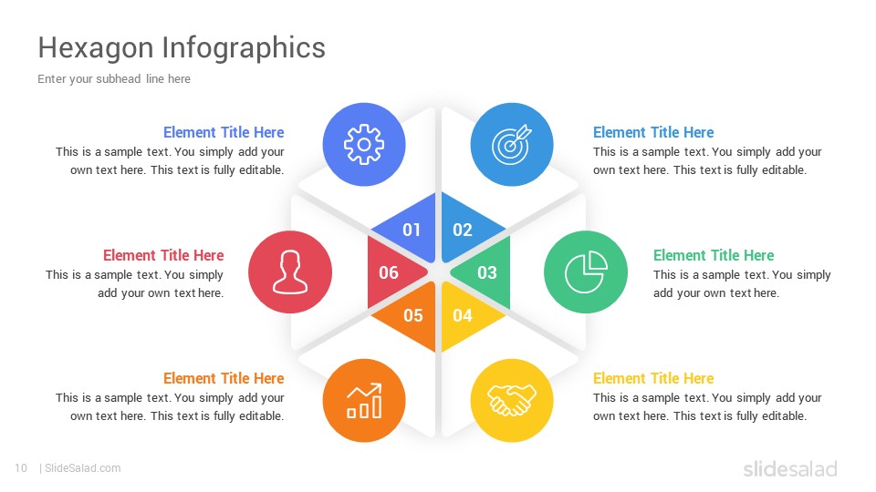 Hexagon Infographics PowerPoint Template Designs - SlideSalad