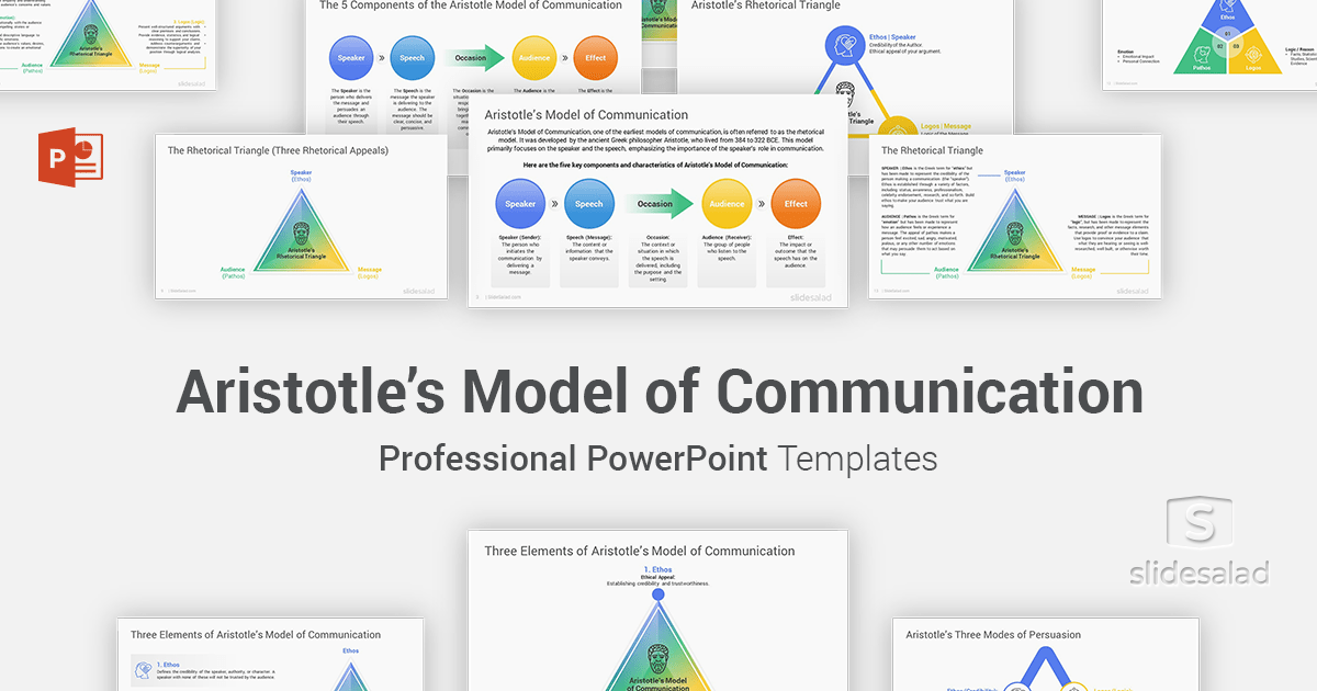 Aristotle's Model of Communication PowerPoint Template - SlideSalad