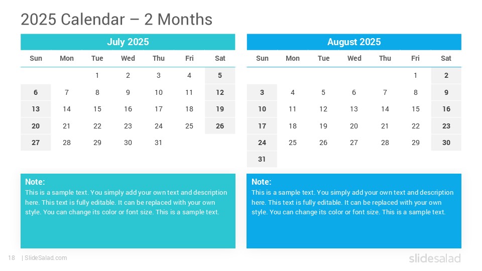 2025 Calendar PowerPoint Template Designs - Updated - SlideSalad